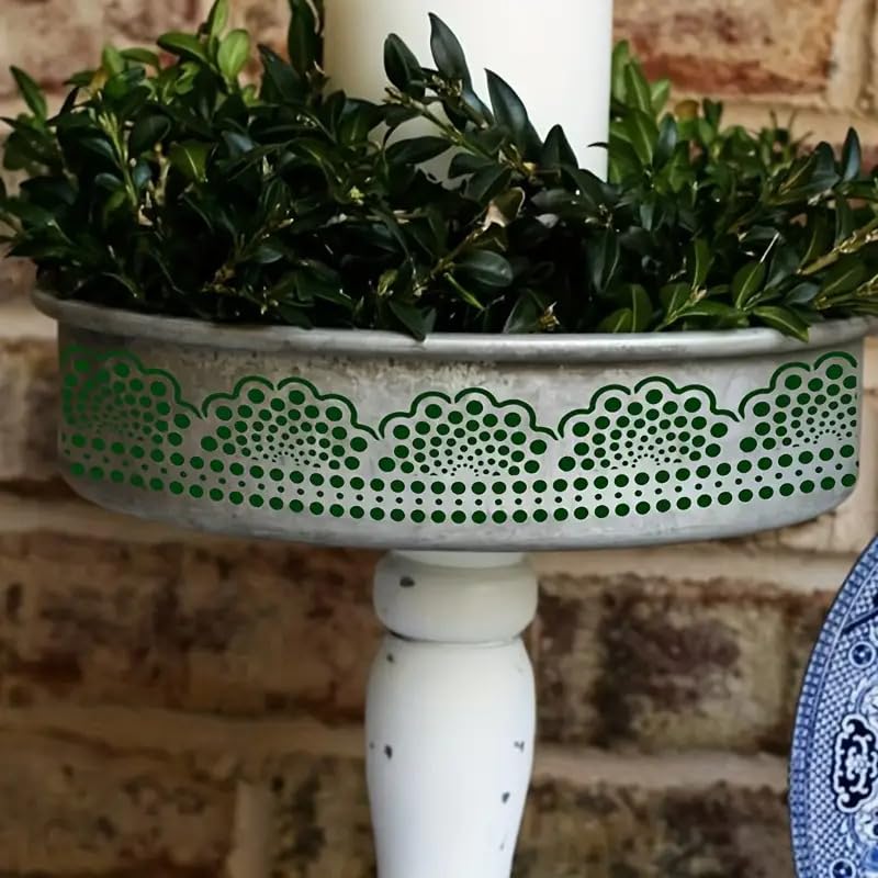 2 Pcs Mandala Border Stencil Set – 3x12 Inch Reusable Dot Mandala Painting Stencils – DIY Craft Templates for Canvas, Paper, Fabric, Wall, Tile, Floor & Home Décor Art Projects