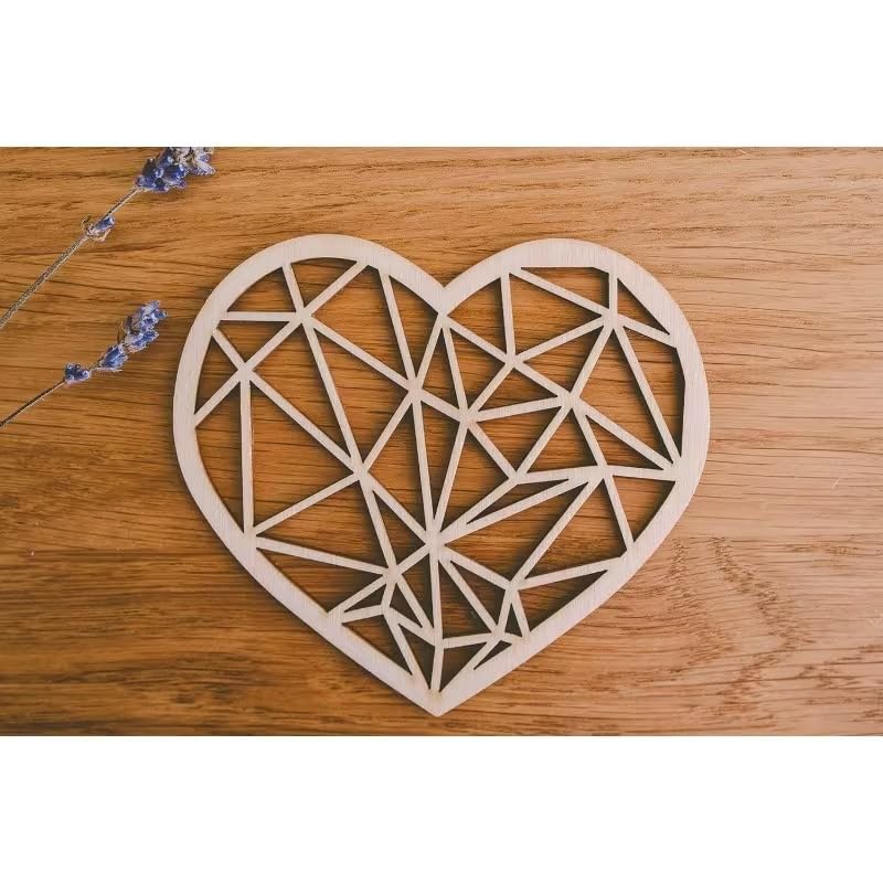 20 Pcs Wooden Heart-Shaped Coasters for Coffee & Tea | Unfinished MDF Wood Cutouts for DIY Crafts