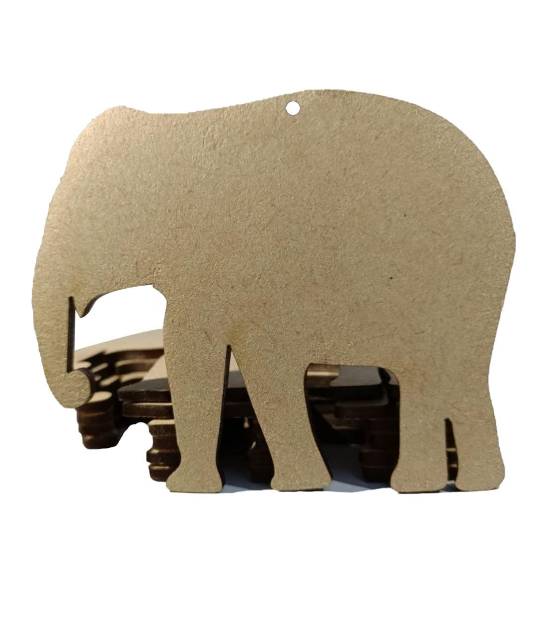 Haoser Unfinished Wood Door Hanging elephent for Crafting Pack of 10 Cutouts - Haoser