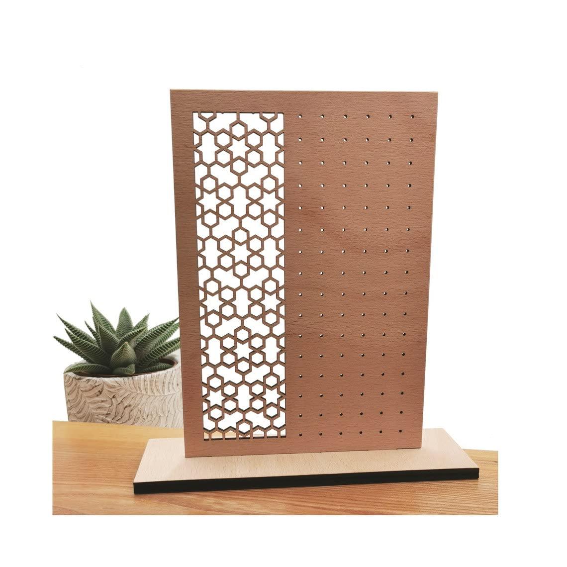 Haoser Wooden Earring Display Stand, Honeycomb Earring Organizer Earring Display Wood Hanging Jewelry Organizer for Stud Earrings (Earring Holder-3) - Haoser