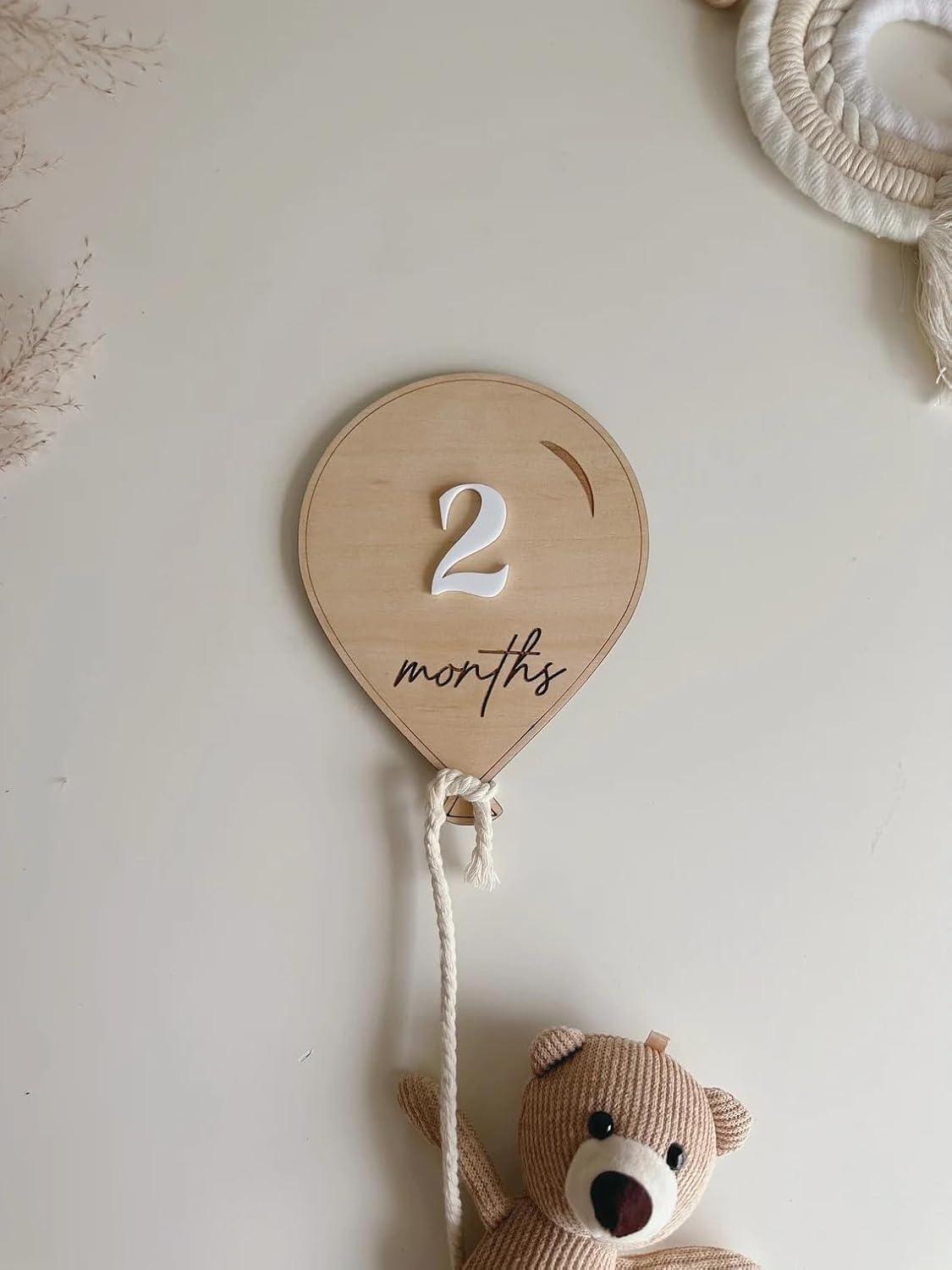Haoser Air Balloon Wooden Baby Milestone