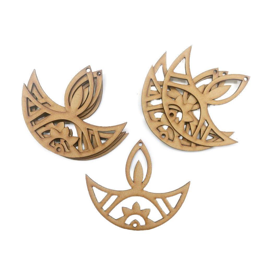 Haoser Pack 20 MDF swastik Cutout for Art and Craft, Diwali Decoration Item for Festivals,Wooden swastik Hangings Cutouts for Diwali Craft-3 Inch - Haoser