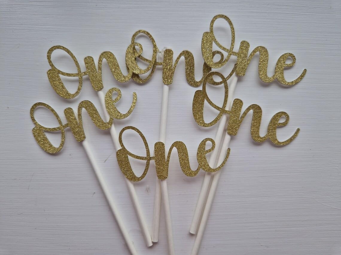 Cupcake Topper for First Birthday or Any Age Pack of 1 Decorative Cake Picks 6 Inch Birthday Party