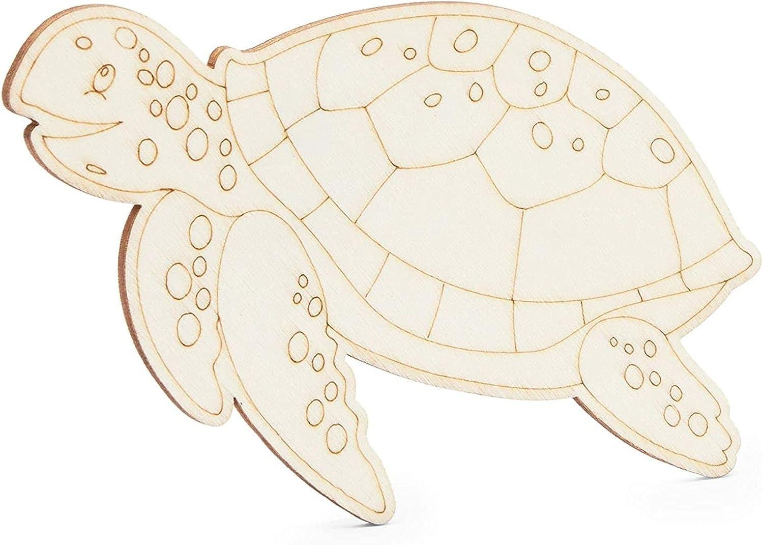 Haoser 24 Pieces Unfinished Sea Creatures Wood Cutouts for Crafts, Wooden Ocean Animals,Kids Art and Craft kit(Turtle, Seahorse, Starfish, Mermaid) Return Gifts for Kids - Haoser
