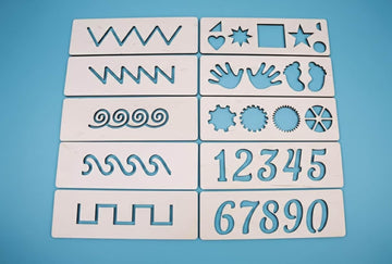 10 Pcs Montessori Pre-Writing Tracing Boards for Kids | 8 x 2 Inch Wooden Stencil Set | Reusable Writing Practice & Fine Motor Skills Educational Toy