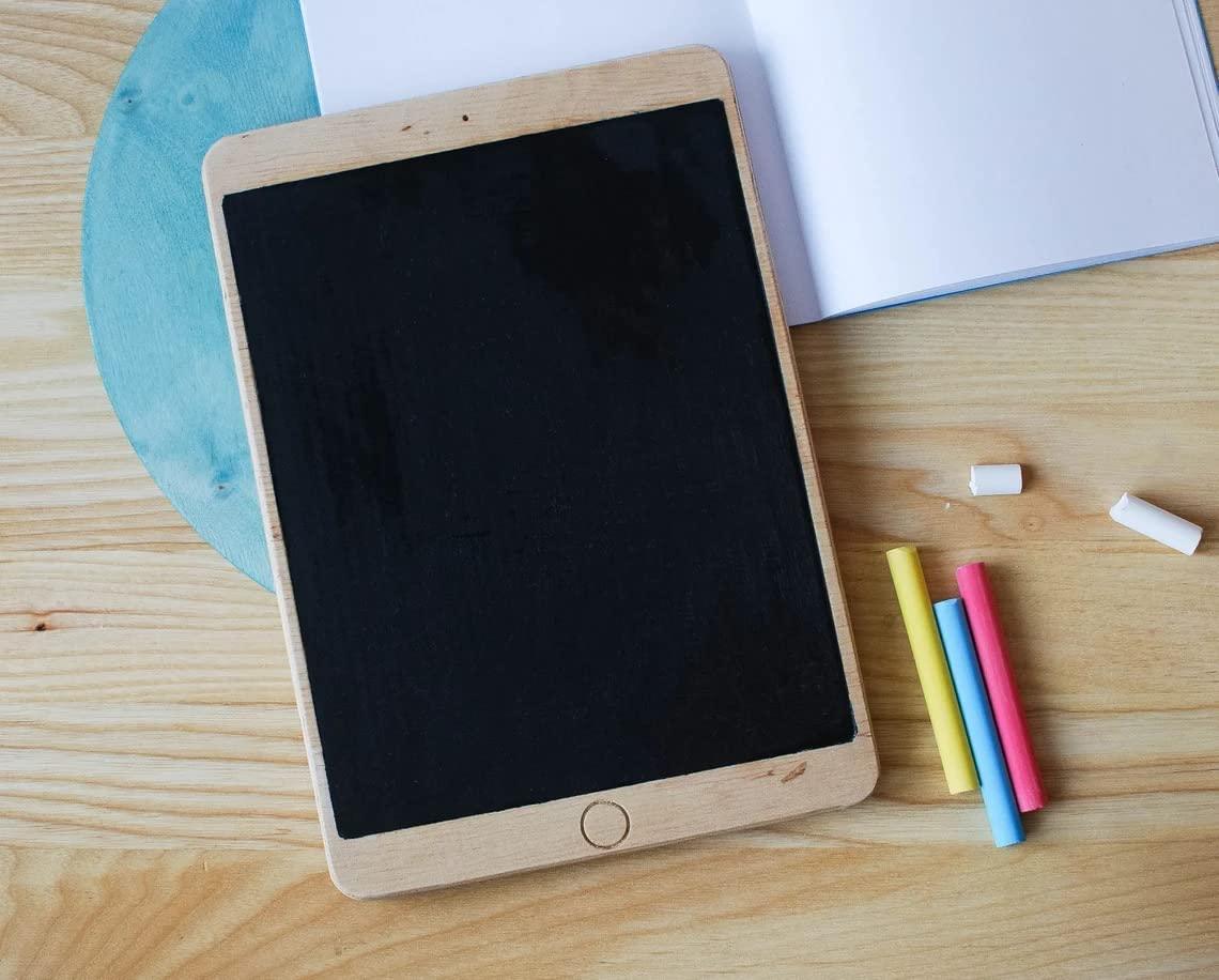 Haoser Wooden Tablet with Chalk Board // Creative Toy for Kids // Drawing Pad //Black Board Slate for Kids .(Chalk are not Included) - Haoser