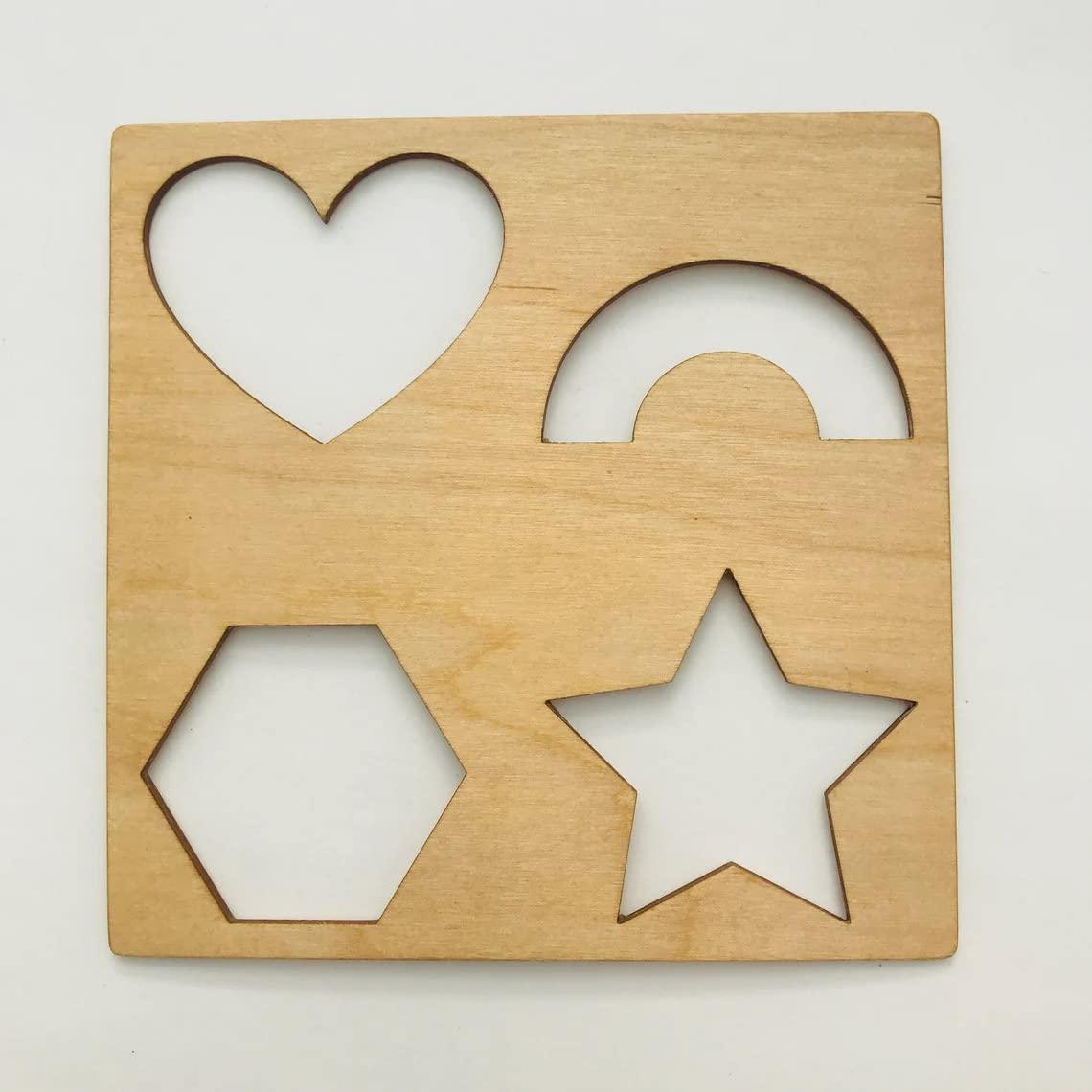Haoser Wooden Montessori Stencils Set for Kids 3 Years or 2 or 4Years Old,Montessori Pre-Writing Material (Size 5X5 in) - Haoser