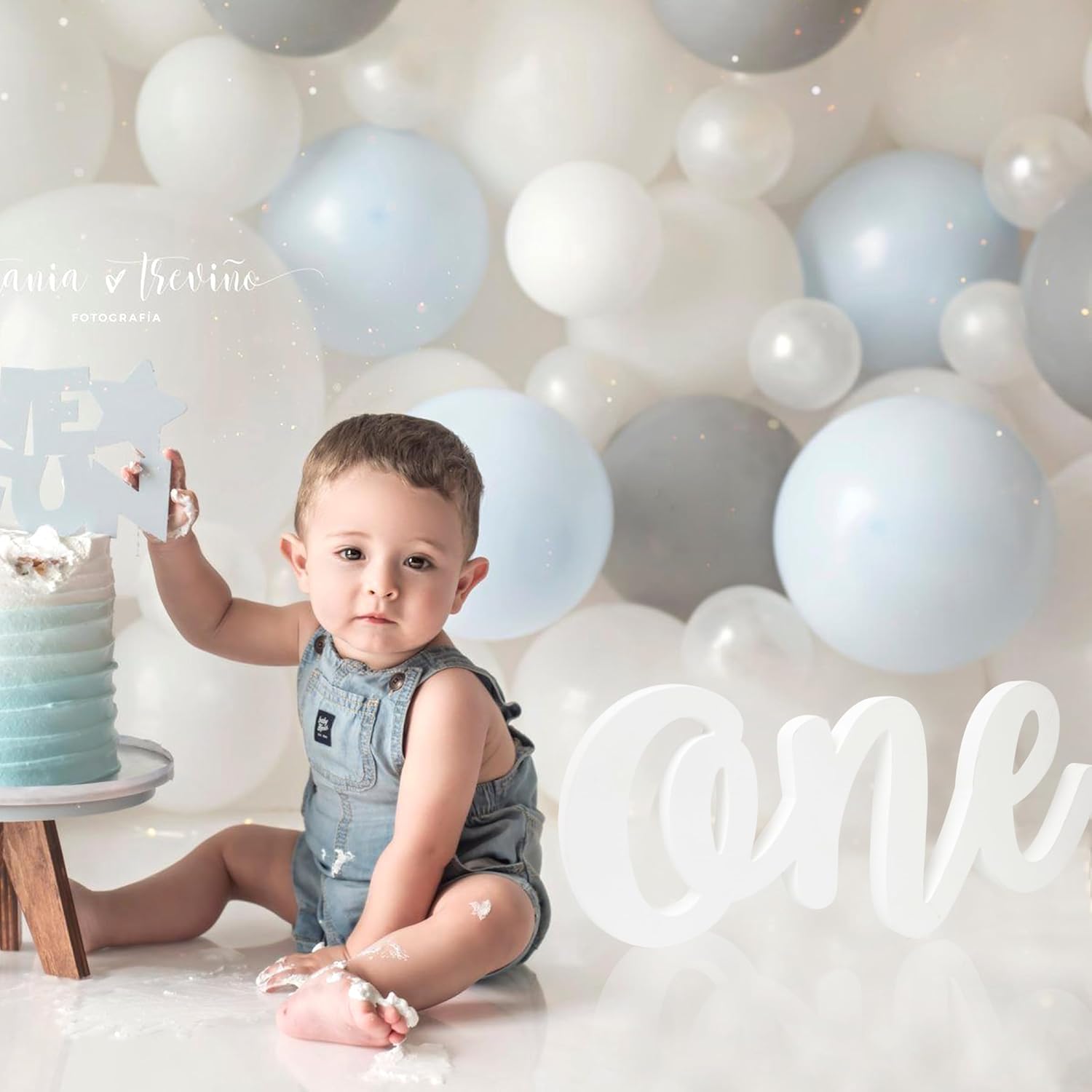 Wooden 1st Birthday Sign – White “ONE” Number Sign Cutout | First Birthday Party Decor