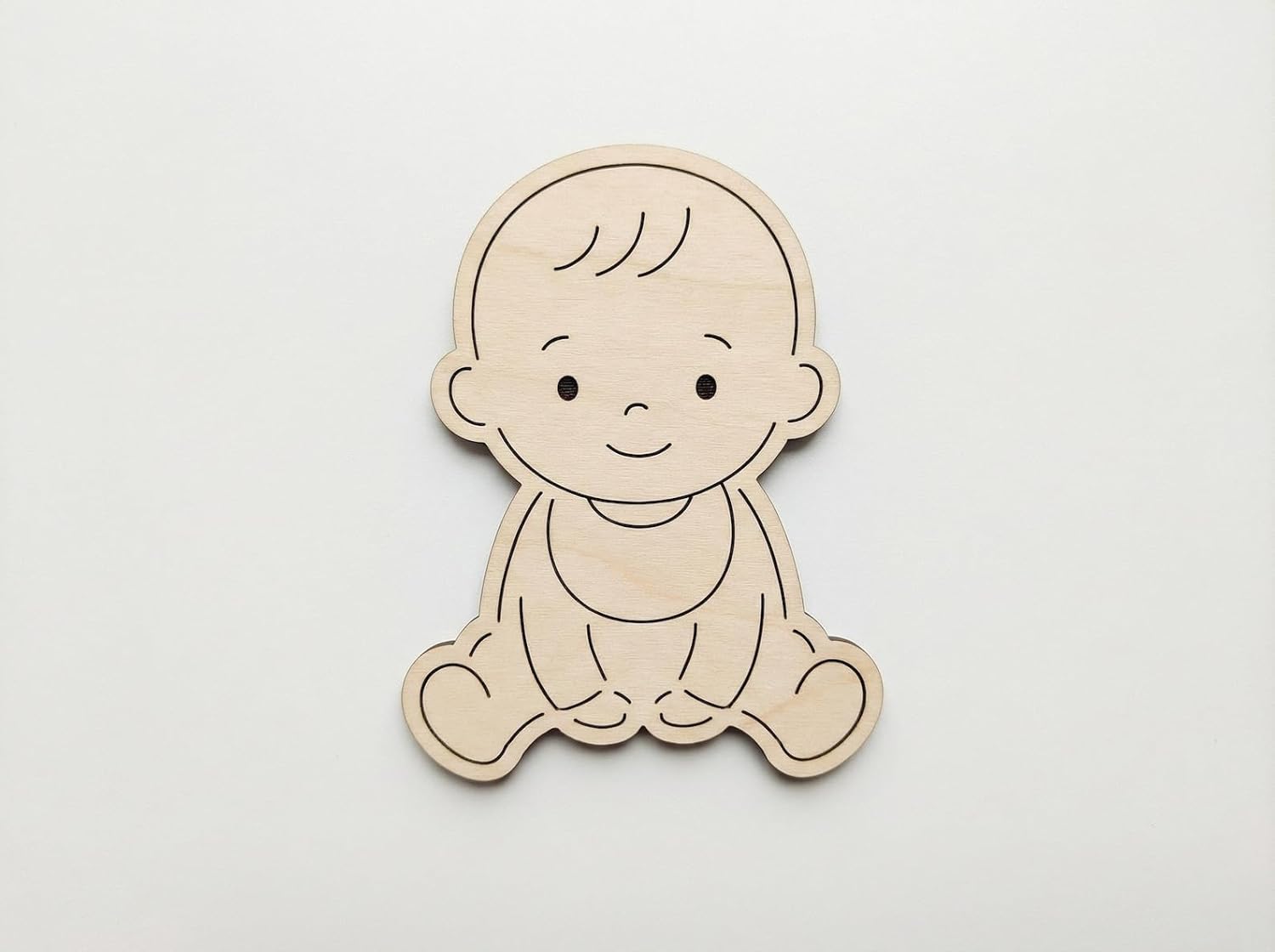 5 Pcs Baby Shape Wooden Cutouts for DIY Craft | Baby Boy Girl Silhouette