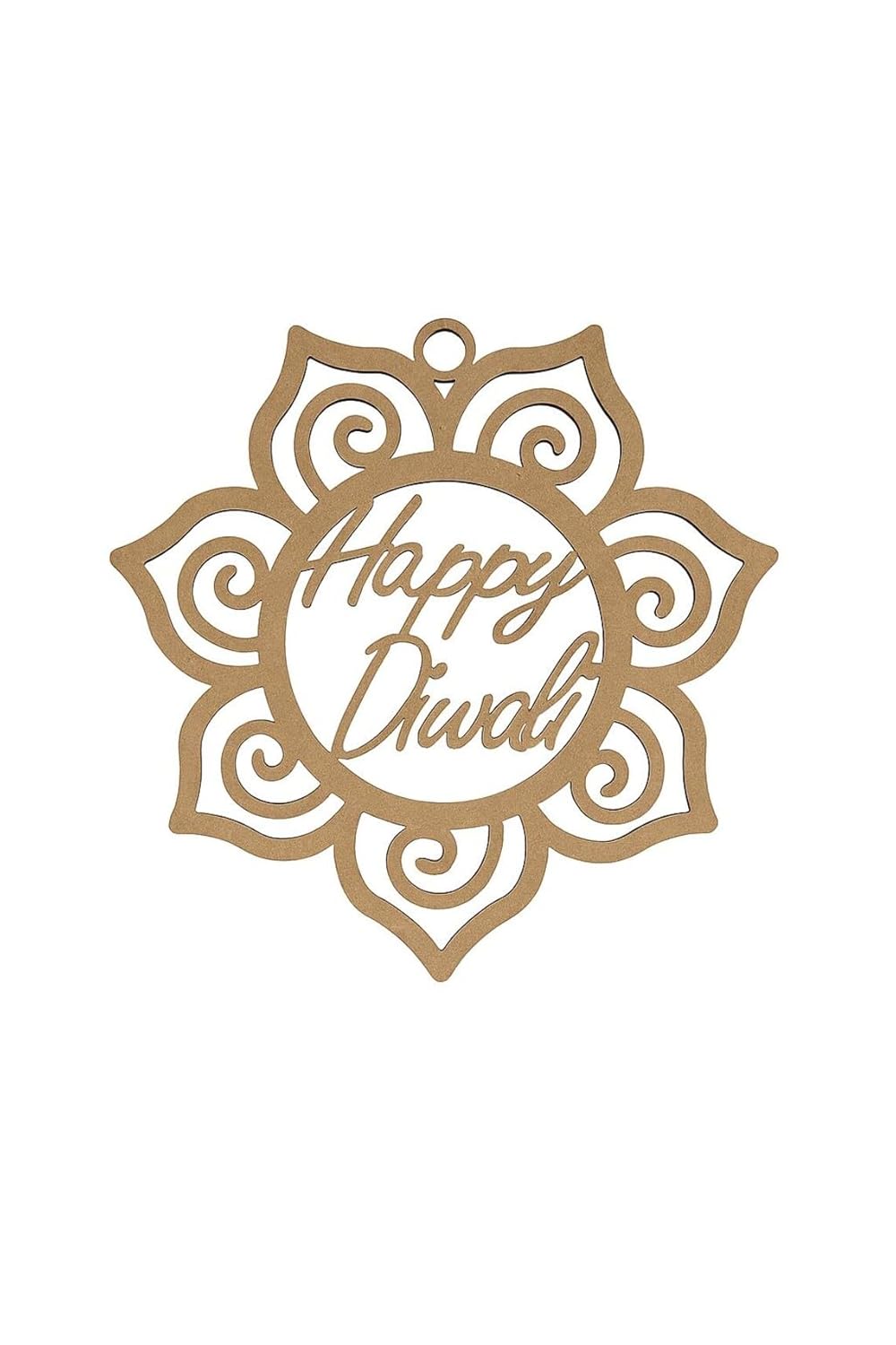 Happy Diwali Lotus Decorative Sign – 12 Inch Acrylic & Pine MDF Wall Hanging | Elegant Script Festival Keepsake | Seasonal Gift & Festive Home Décor | Reusable Diwali Decoration