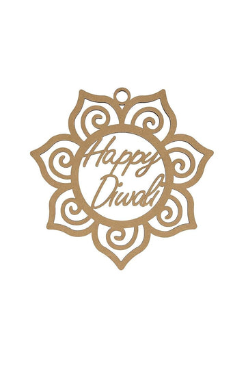Happy Diwali Lotus Decorative Sign – 12 Inch Acrylic & Pine MDF Wall Hanging | Elegant Script Festival Keepsake | Seasonal Gift & Festive Home Décor | Reusable Diwali Decoration