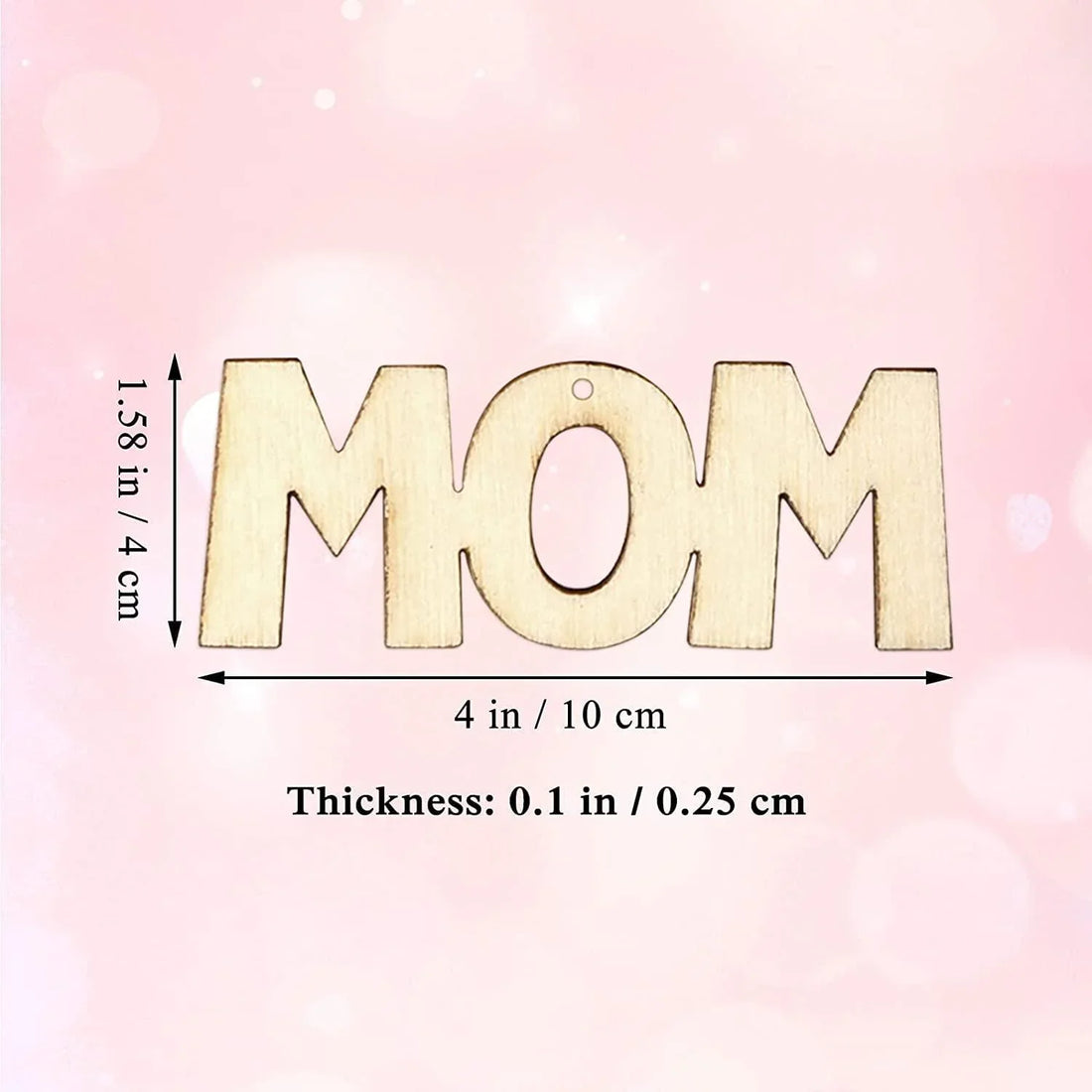 Haoser 15 pcs Mom Wood Cutouts DIY Crafts Mother's Day Unfinished Wooden Gift Tags Ornaments for Happy Mother's Day Birthday Party Decoration - Haoser