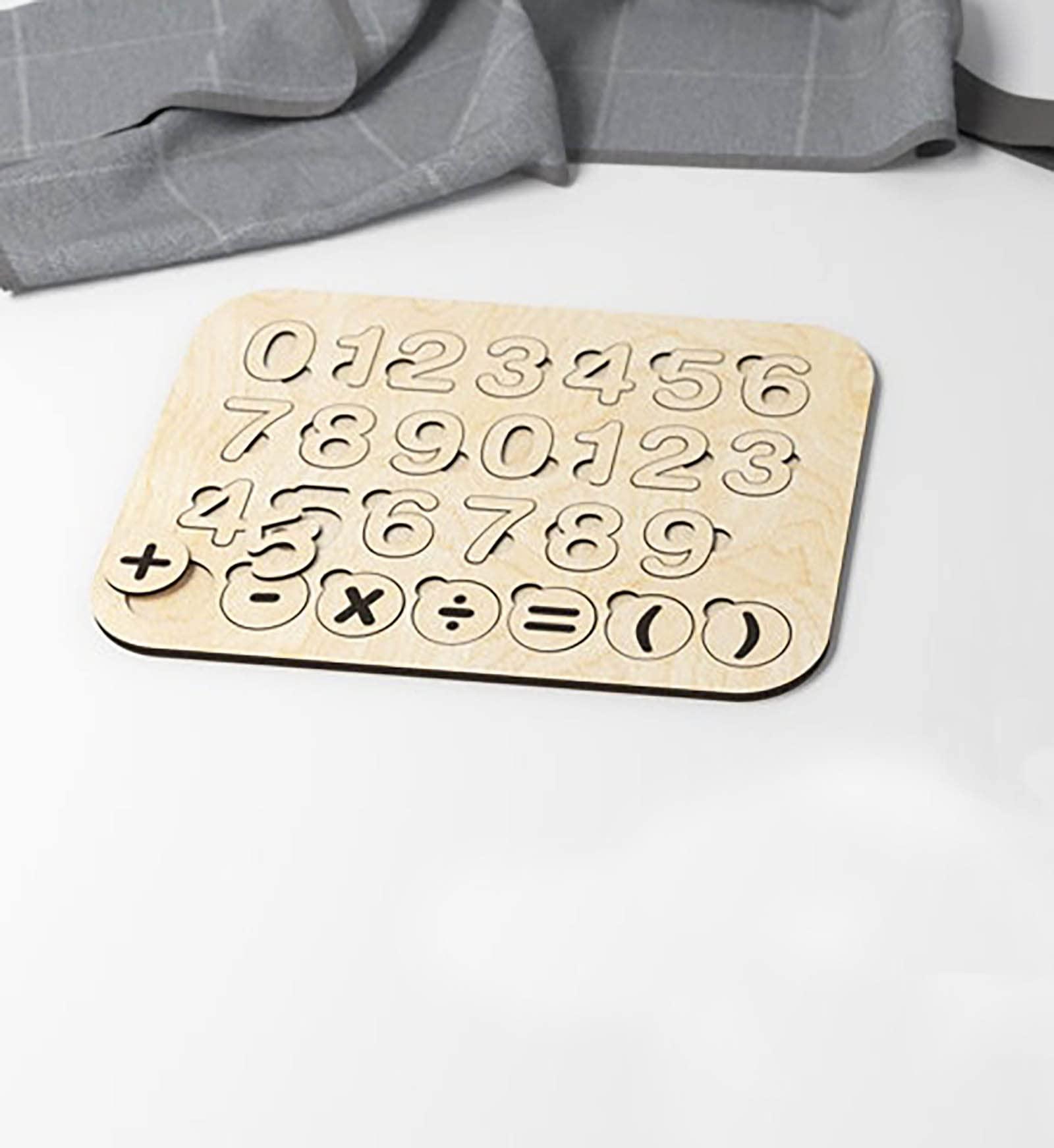Haoser Wooden Mathematic Puzzle, Rectangle Shape Number Counting Game for Kids - Preschool Education Math Stacking Block Learning Wooden Puzzle (LxW-10x12 Inch) - Haoser