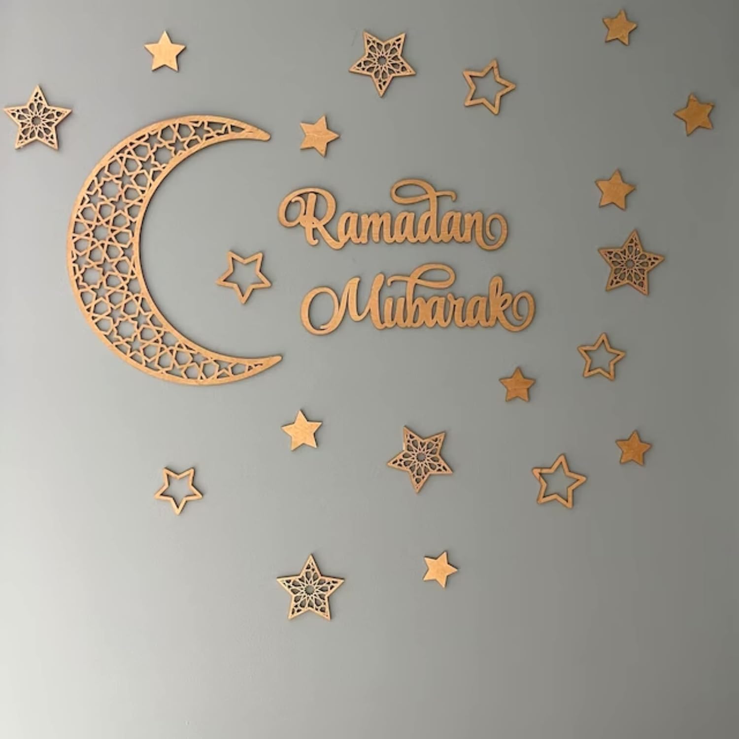 Haoser Ramadan Mubarak Wooden Wall Art