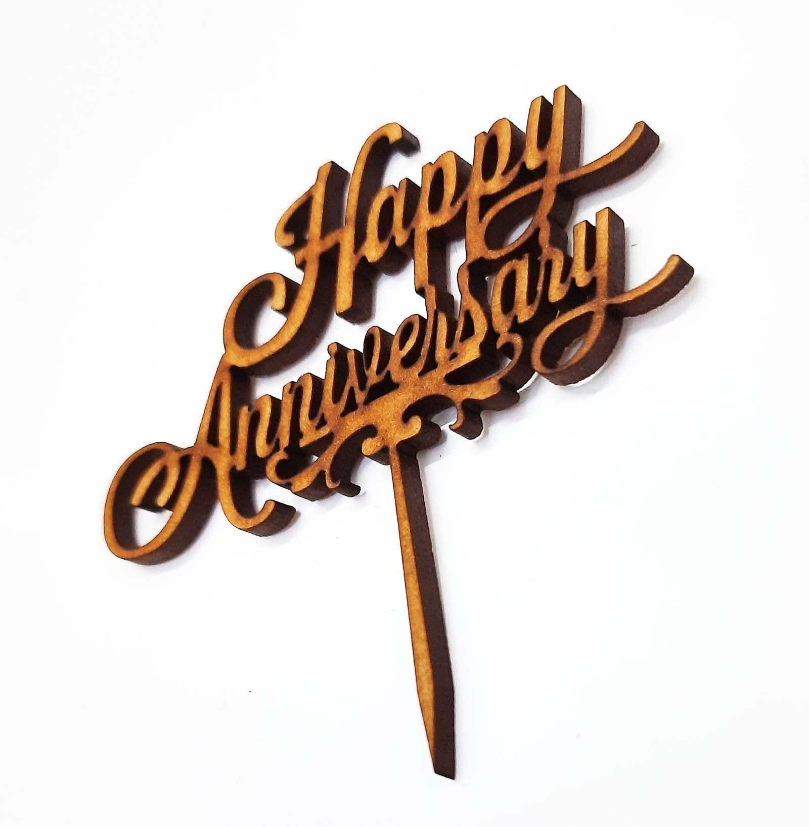Haoser Happy Anniversary Cake Topper/Couple Happy Anniversary Party Cake Decoration Item/Special Cake Decoration - Pack of 5 - Haoser