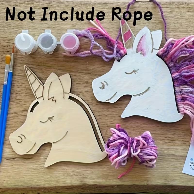 12 Pcs Wooden Unicorn Ornaments for Crafts | Blank Unfinished Wood DIY Hanging Unicorn Decorations