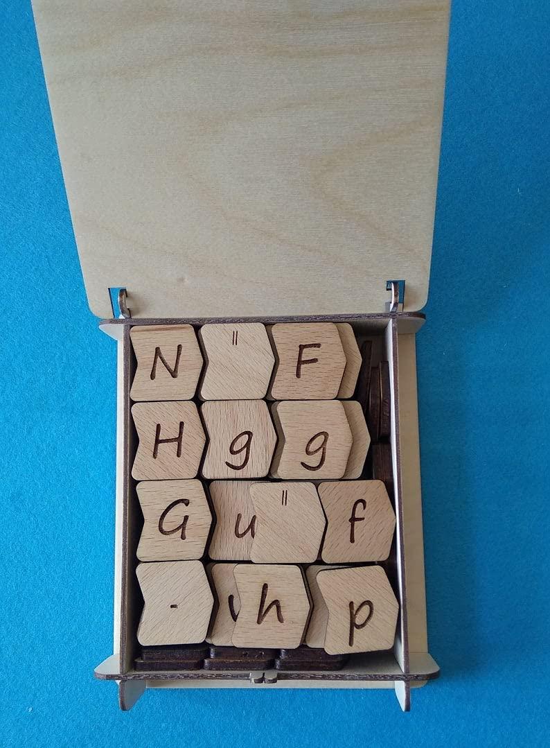 Haoser Wooden Material Alpha Letters with Box for Kids Educational Game, Word Games, Home Schooling - Haoser