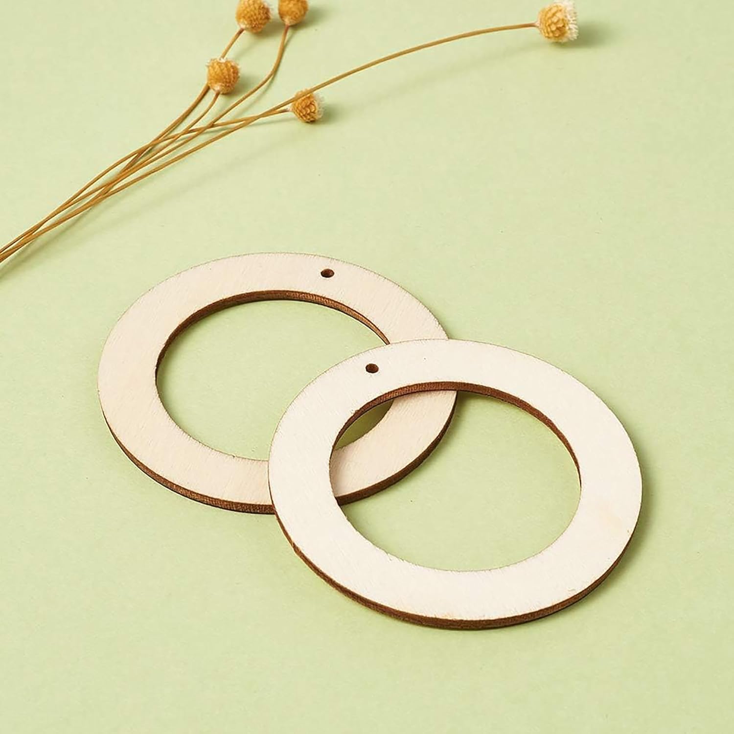 30 Pcs Wooden Flat Rings 4 Inch – MDF Unfinished Wooden Circles for DIY Crafts