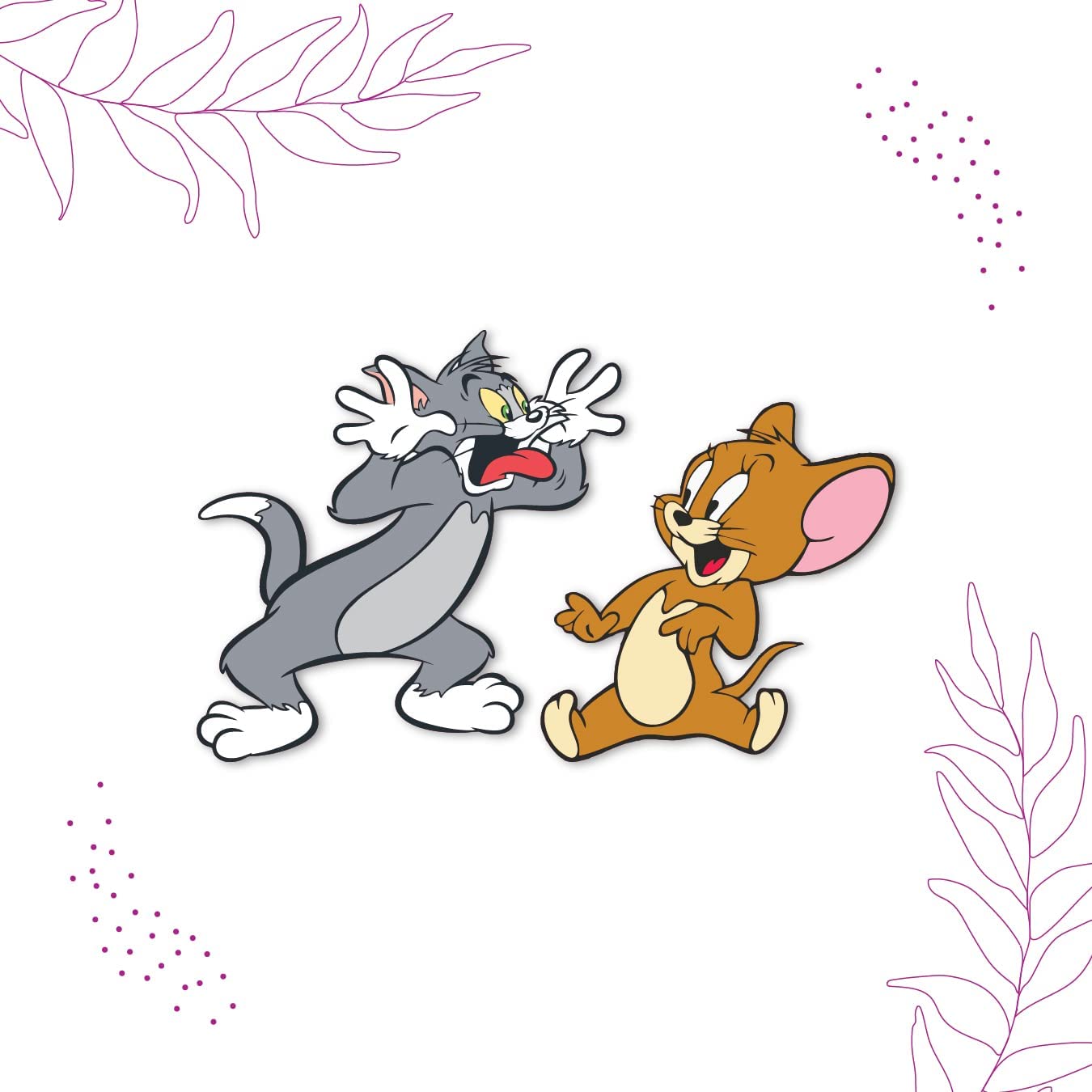 Tom and Jerry Wooden Fridge Magnet Pack of 2 | Comic Character Magnet | 3 Inch Pine MDF Cartoon Gift for Kids | Fridge Decor & DIY Craft