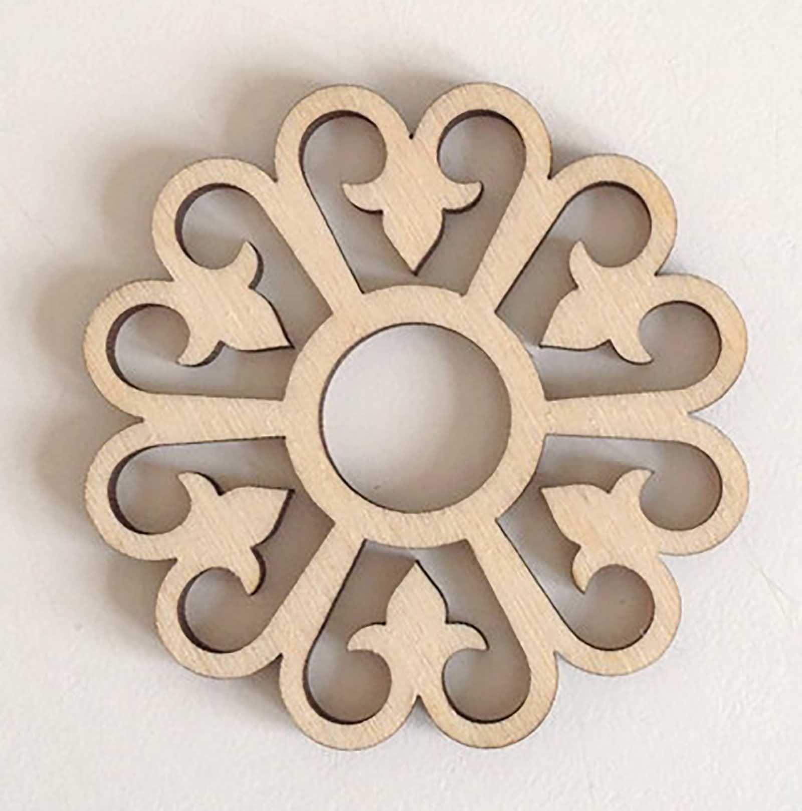 Haoser Wooden Ornaments Cutouts for Home Decor, Laser Cut Wood Cutouts for DIY Craft Project (Ornament-4) - Haoser