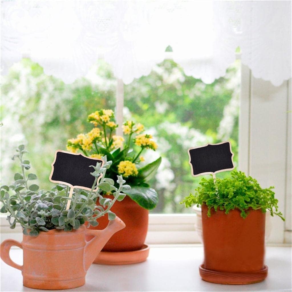 10 Pcs Wooden Chalkboard Price Tags with Stand – 7 Inch Reusable Mini Blackboard