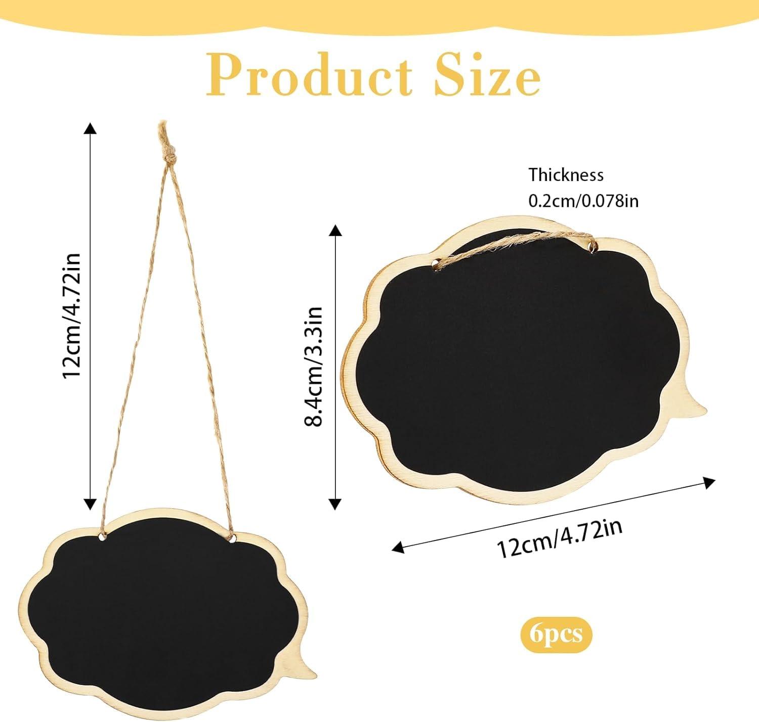 Haoser Chalkboard Tags with Jute Twine, Mini Erasable Chalkboards with Hanging String, Wooden Mini Chalkboard Signs, Hanging Chalkboard Labels, Price Tags, Message Tags - Haoser