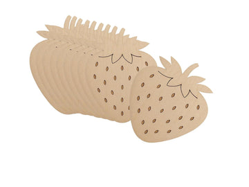 10 Pcs Strawberry Wooden Craft Blanks | 4 Inch MDF Strawberry Cutouts | DIY Fruit Craft Shapes for Painting