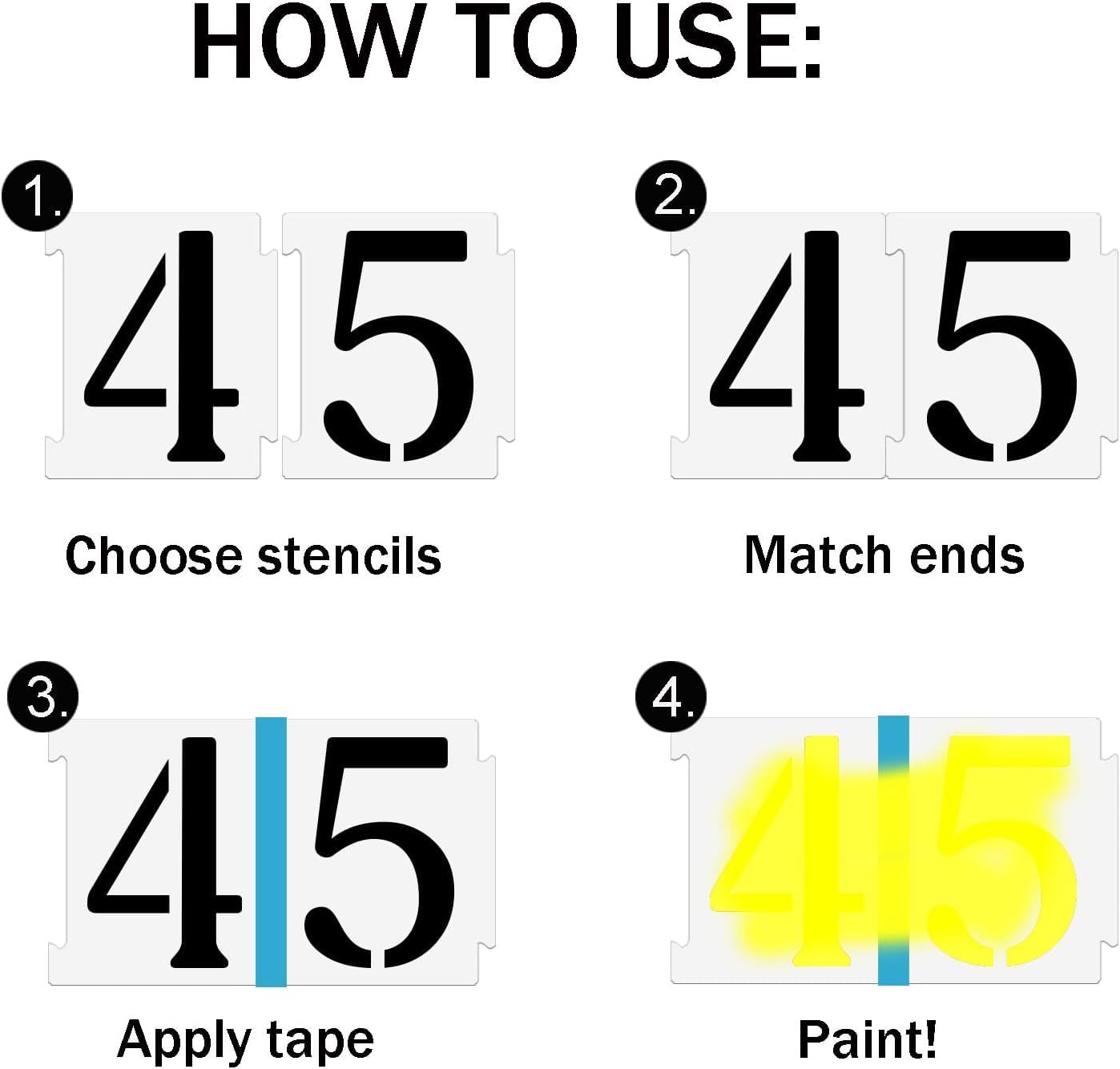 10 Pcs Curb Stencil Kit 0-9 Address Number Stencils – Reusable
