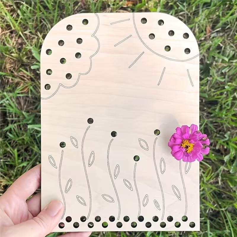Spring Wooden Lacing Board for Kids | Montessori Threading Toy | DIY Wooden Craft Board with Holes