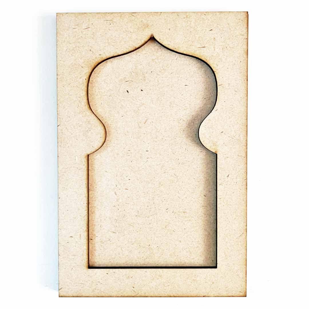 Haoser Plain MDF jharokha Cutouts for Art and Craft|Set of 2 Plain Wooden Jharokha MDF Cutouts Wall Decor Wooden Jharokha MDF Jharokha Cutout (L X H 21 X 30 CM) - Haoser