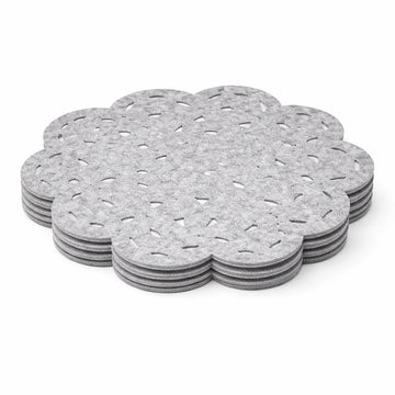 Set of 4 Cloud Shaped Felt Placemats for Kids | Soft Washable Grey Dining Mats