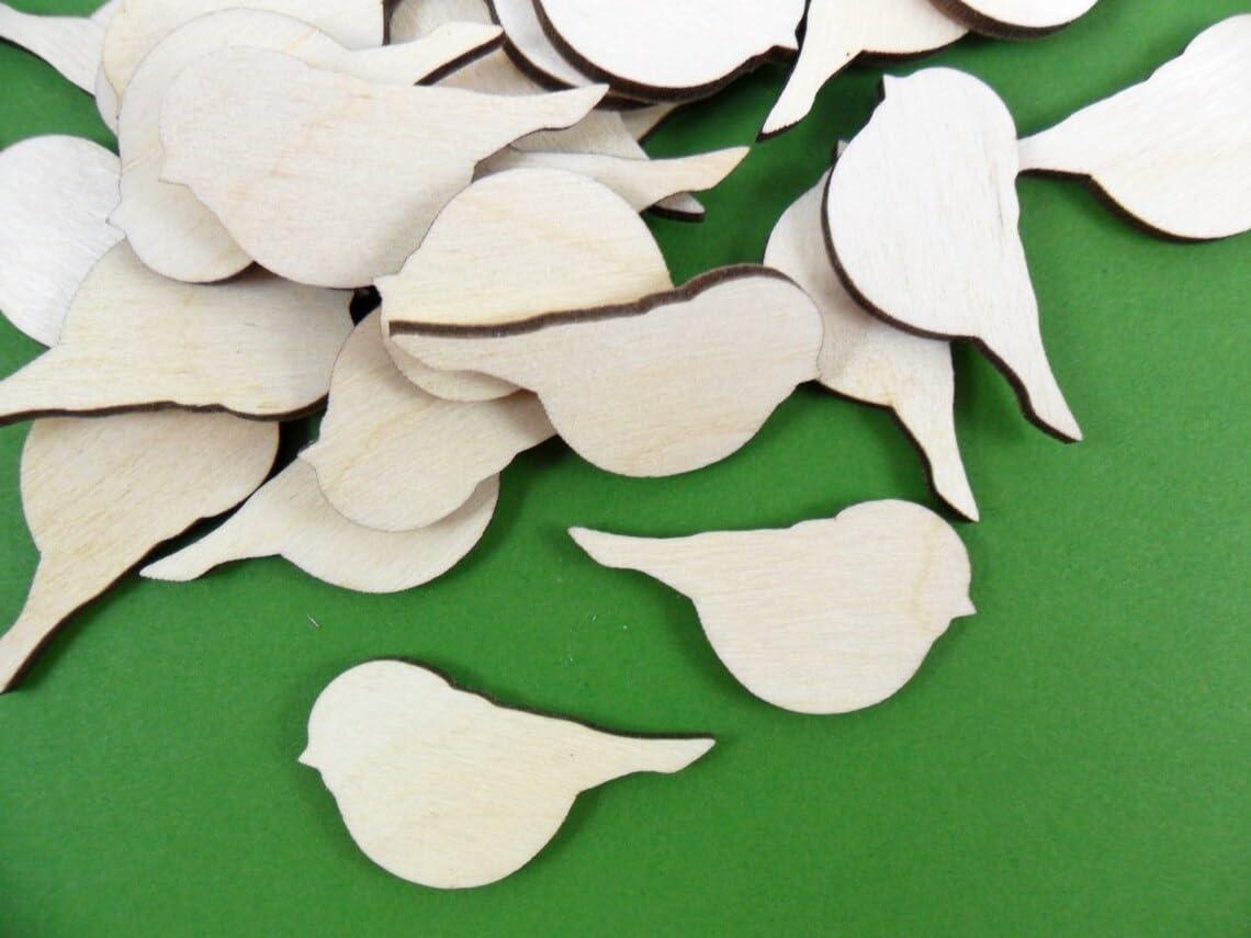 Haoser Set of 12 PcsWooden Bird Cutouts, Unfinished Wood Birds, Bird Wood Shapes, 12 Piececs Bird Wood DIY Crafts Cutouts, Bird Wood DIY Crafts Cutouts,Hanging Wooden Birds Ornaments - Haoser