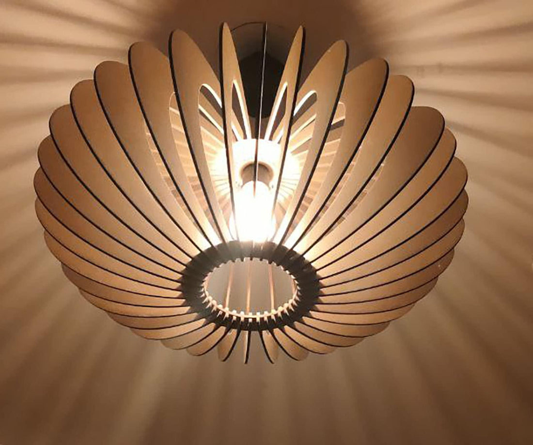 Haoser Wooden One Light Hanging Ceiling Lamp for Living Room, Distressed Pine MDF Wood Pendant Lighting Fixtures, Dining Room, Bedroom and Foyer (LxW-20x24inch) - Haoser