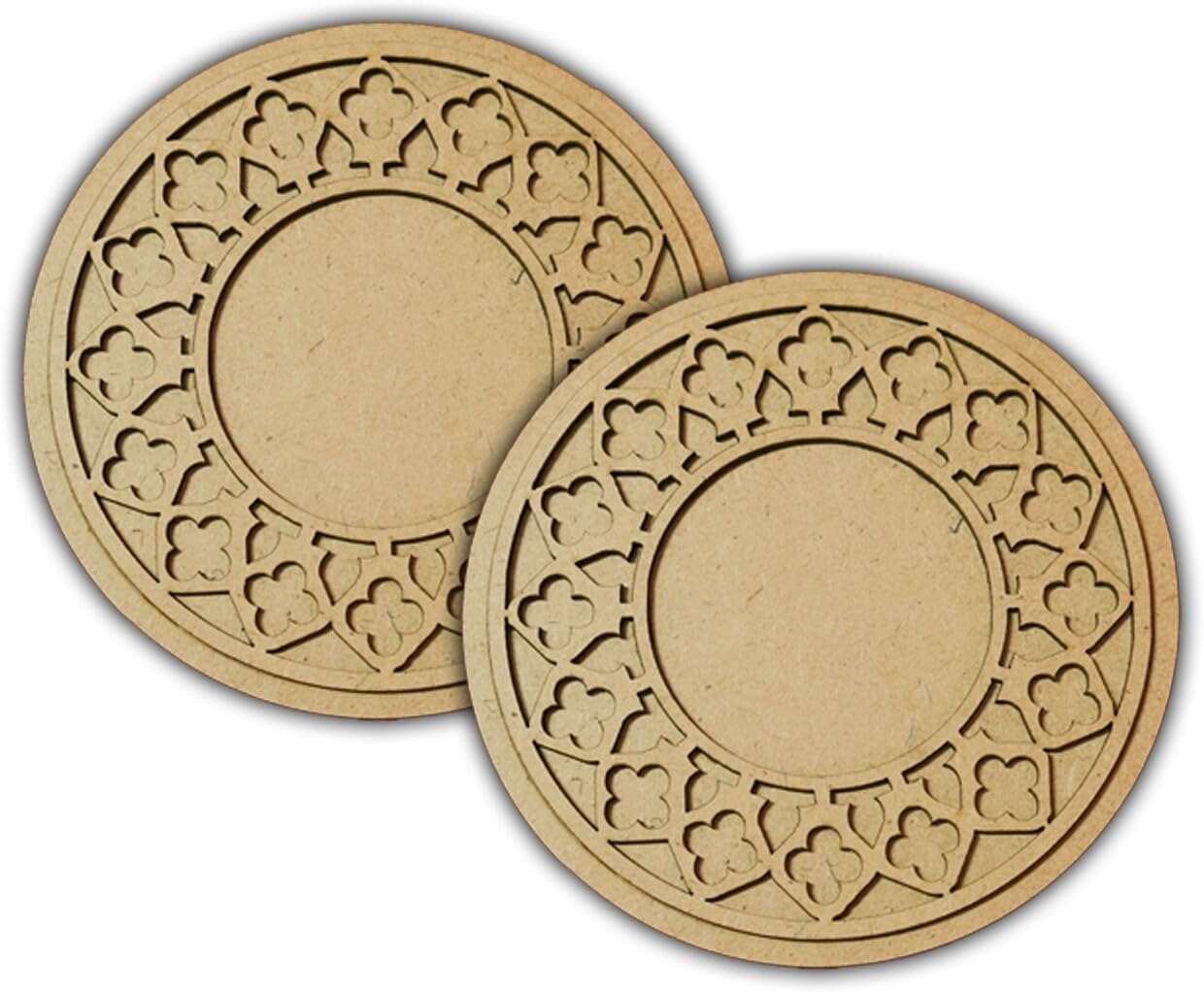 Pack of 2 Wooden Tealight Holders for Home & Office Décor | Pine MDF Elegant Candle Stand for Puja, Diwali, Living Room & Table Decoration