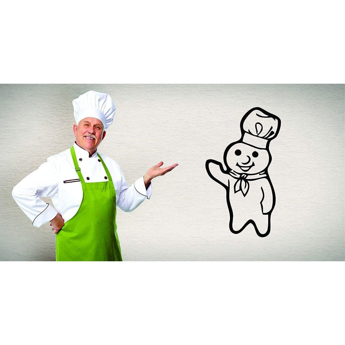 Haoser Pillsbury Doughboy Wall Decals for Walls/Pillsbery Dough-Boy Sticker Art/Kitchen Design Cooking Decor/Baking Vinyl Decal Dough Boy Cookies Rolls Size 10x10 inch - Haoser