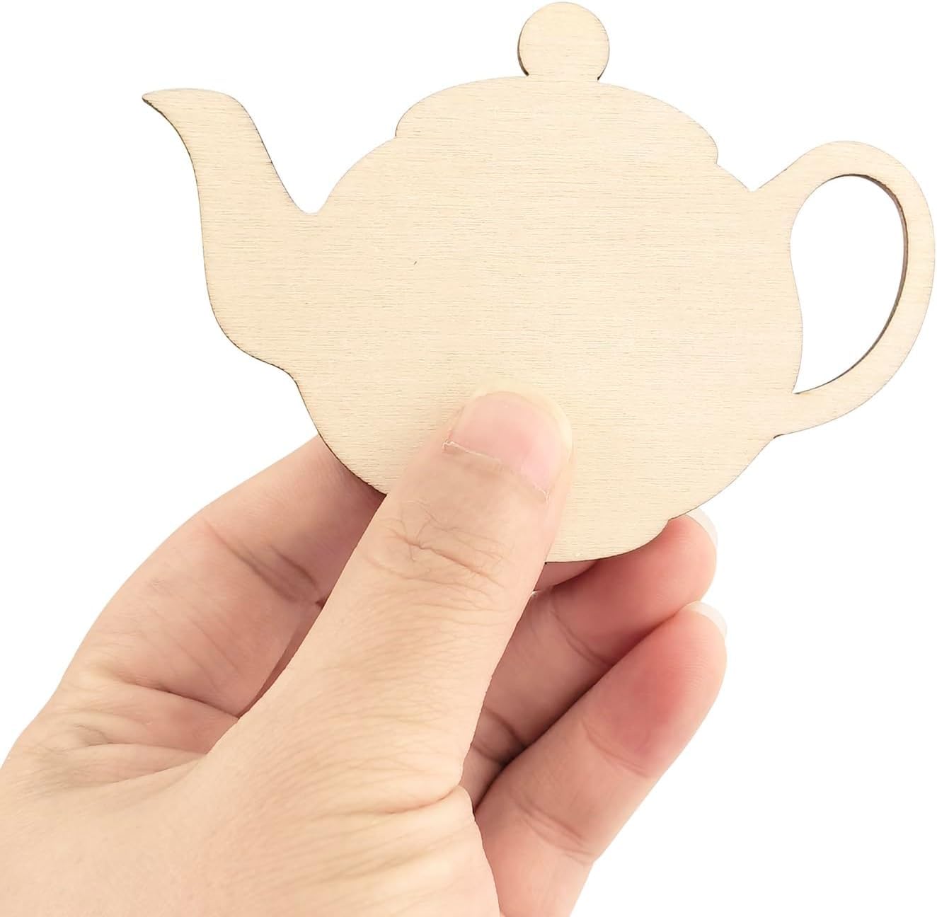 30 Pcs Wooden Teapot Cutouts for DIY Craft | Unfinished Teapot Shape Wooden Hanging Ornaments