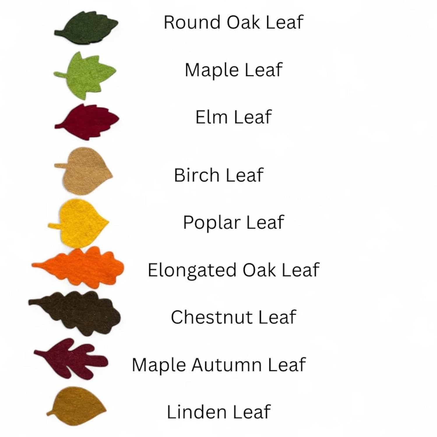 15 Pcs Felt Leaves Die Cuts for DIY Craft & Fall Decoration | Autumn Leaves Craft Shapes