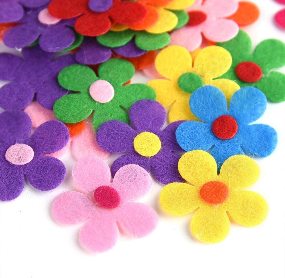 Haoser 50 Pieces Felt Flowers Fabric Flower, Felt Flowers for Craft - Haoser