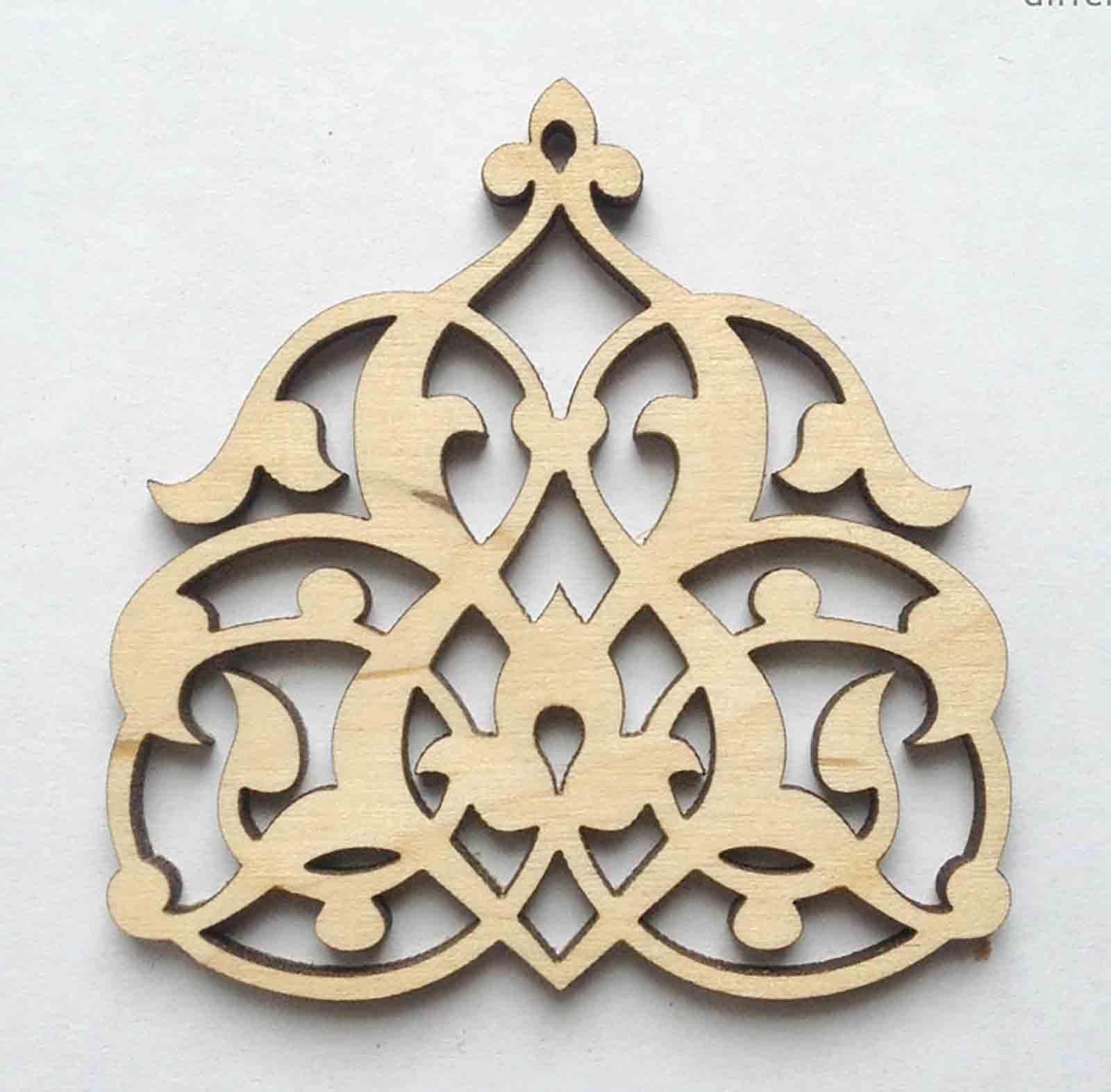 Haoser Wooden Ornaments Cutouts for Home Decor, Laser Cut Wood Cutouts for DIY Craft Project (Ornament-3) - Haoser