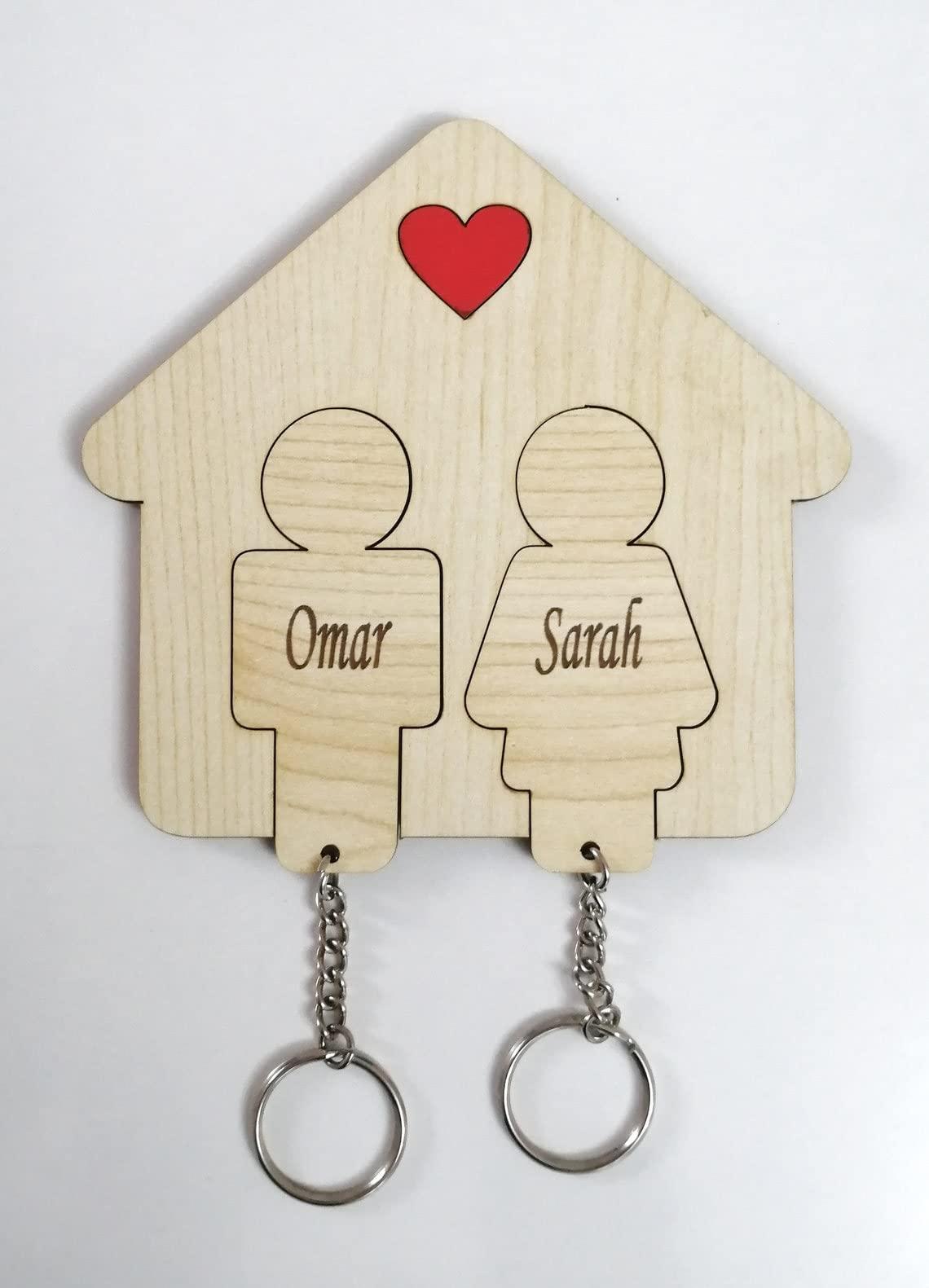 Haoser Customized Wooden Keyring for DIY Projects - Laser Engravable, Printable & Writable, Design Wooden Key Chain for Gifting Friendship Day House Shape (Multipack) (H-PM3-KEYRING-1) - Haoser