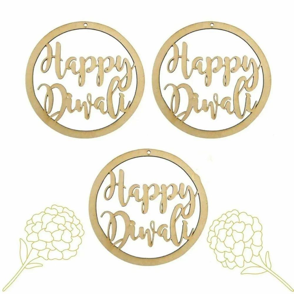 Haoser DIY MDF Cutout Diwali Decoration Happy Diwali DIY MDF Blanks Cutouts