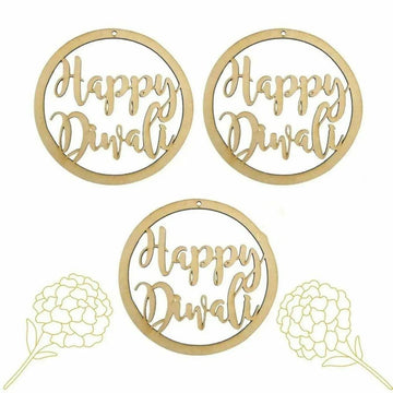 Haoser DIY MDF Cutout Diwali Decoration Happy Diwali DIY MDF Blanks Cutouts