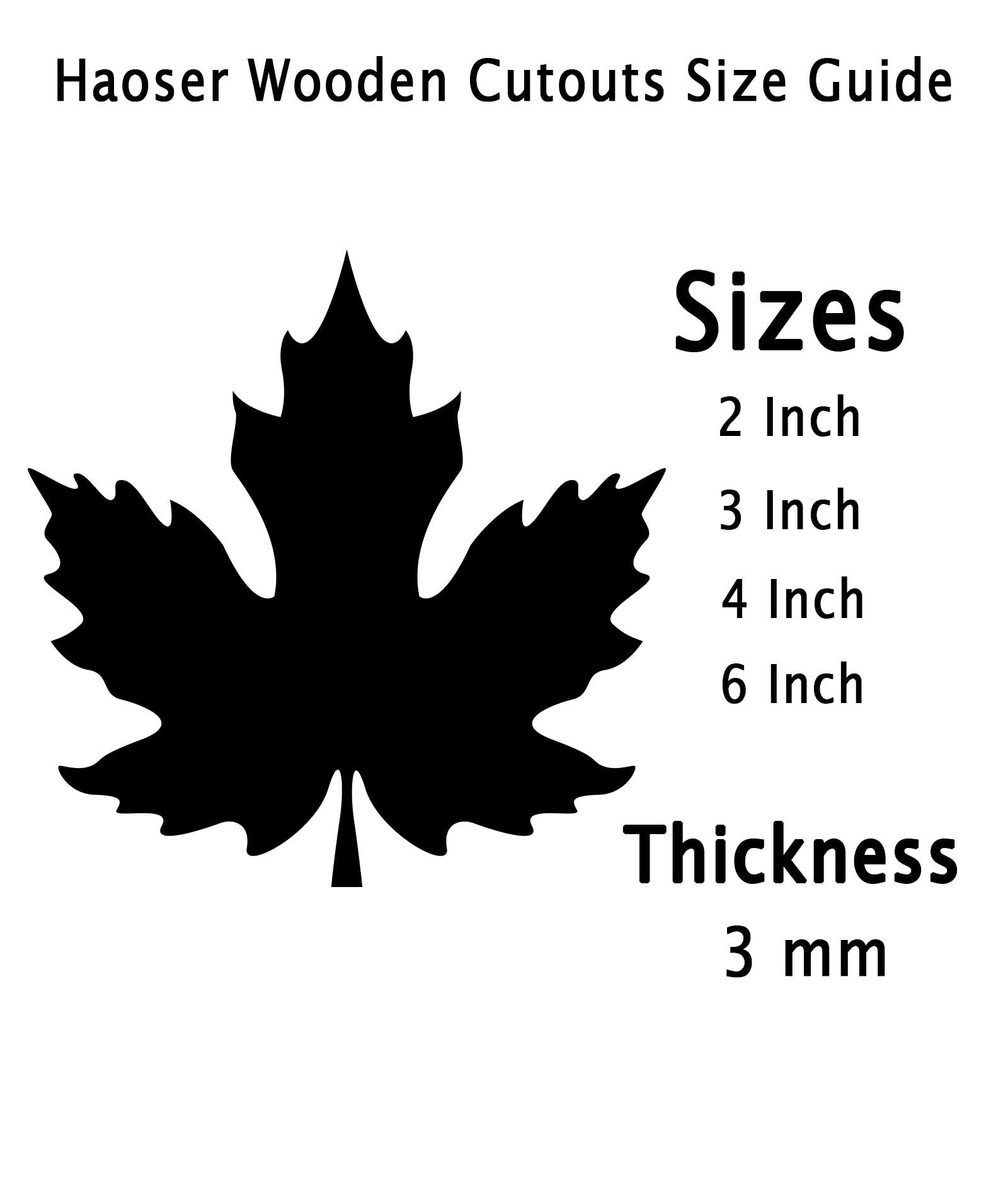 Haoser 3mm Wooden Leaf-2 Cutouts for Scrapbooking Arts Crafts DIY Decoration Display Décor - Haoser