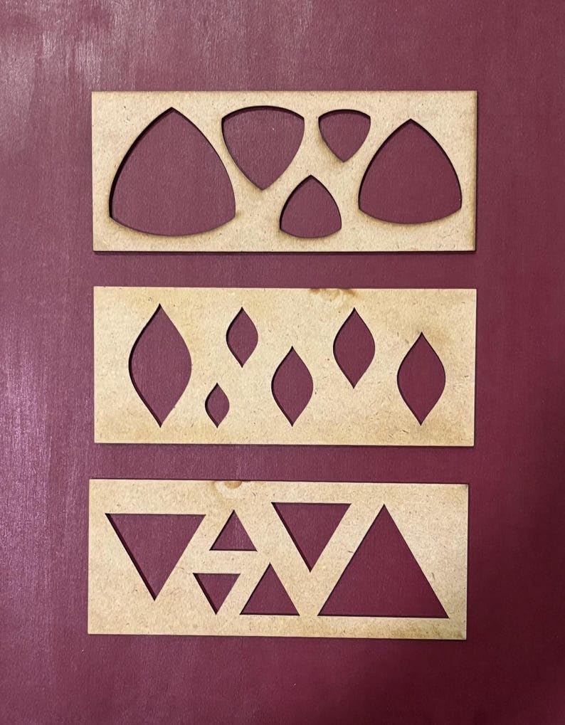 Mandala Art Stencils Set – 12 Unique Shapes in Different Sizes | MDF Stencil Kit for Dot