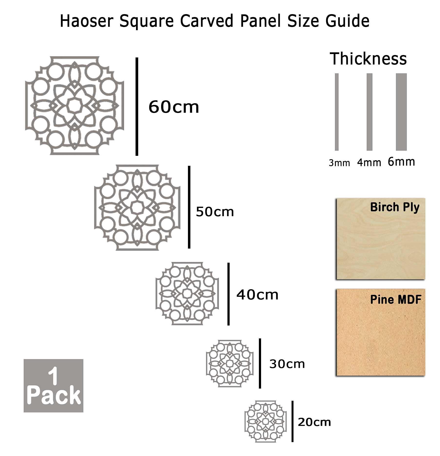 Haoser Birch Ply-3mm Wooden Panel for Room Divider/Partition, Wall Decor Pack of 1 Geometric Laser Cut Carved Panel  (Panle-14) - Haoser