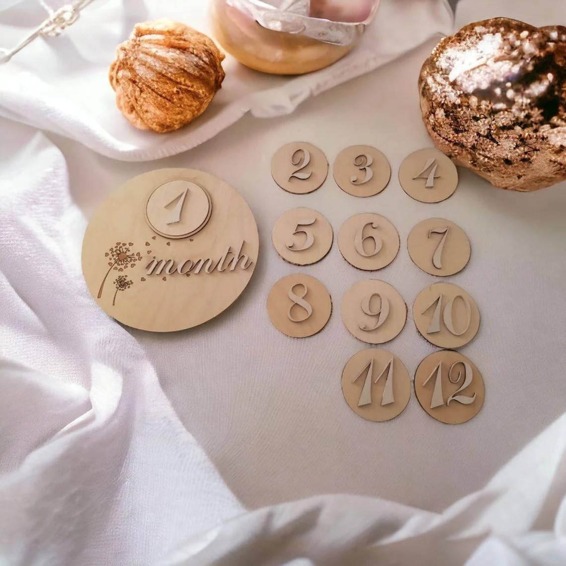 Set 13 Wooden Baby Milestone Plaque Baby Monthly Milestone