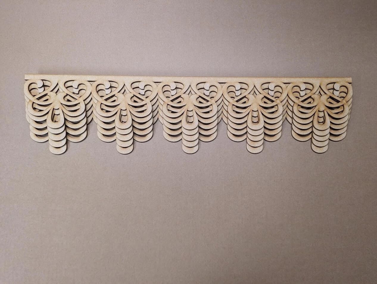 5 Pcs MDF Decorative Wood Border Embellishments – MDF Trim for Wall Decor, Furniture, DIY Crafts, Scrapbooking, and Art Projects (12x4 Inch)