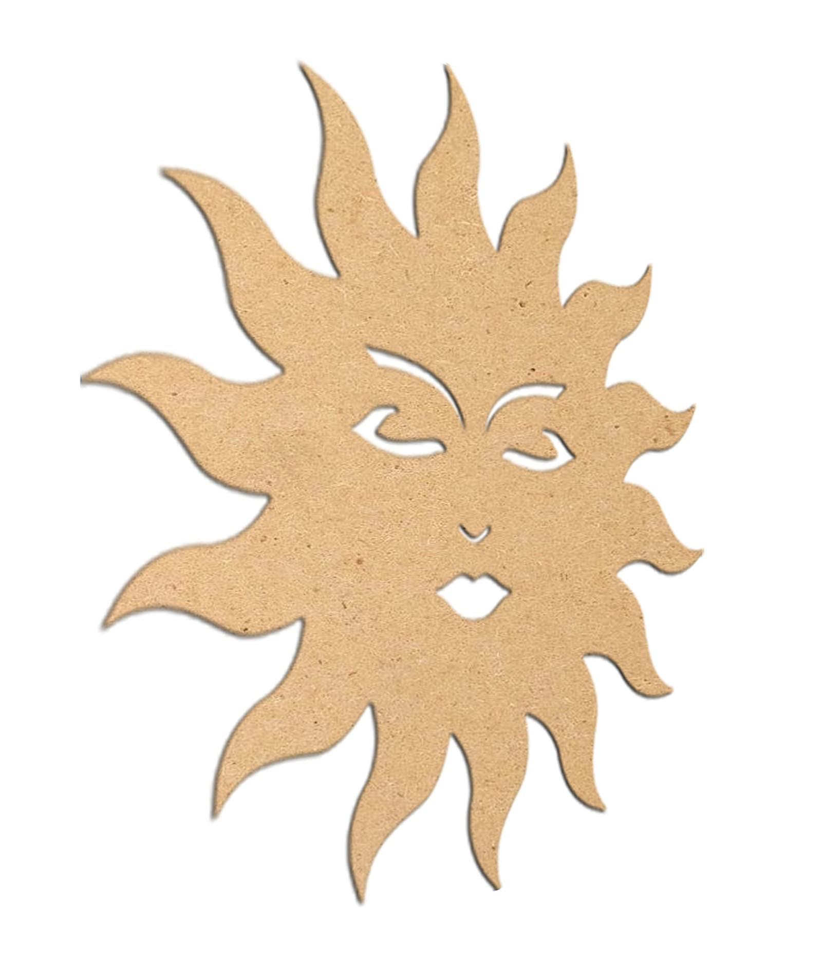 Haoser 3mm Wooden Sun Cutouts for Scrapbooking Arts Crafts DIY Decoration Display Décor - Haoser