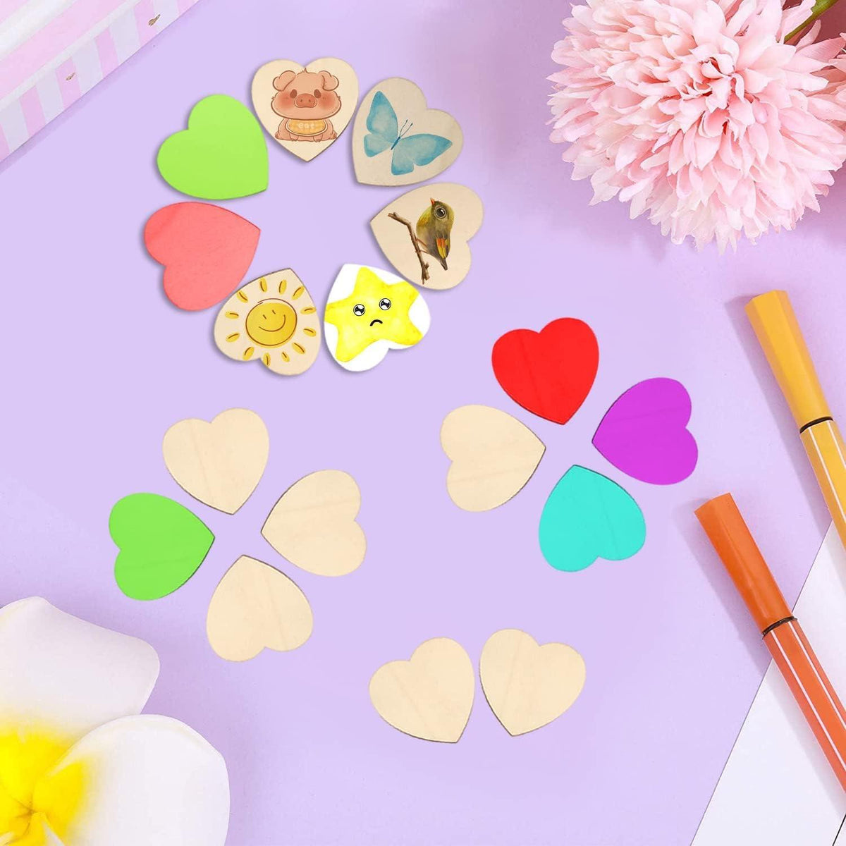 Haoser DIY Coasters - MDF Plain Wooden Coasters in Mixed Shapes - 4 in Cutouts for Painting, Set of 20 Blank Wooden MDF Coaster for Craft Painting (4 Pcs in Each Shape)- Set of 20 - Haoser