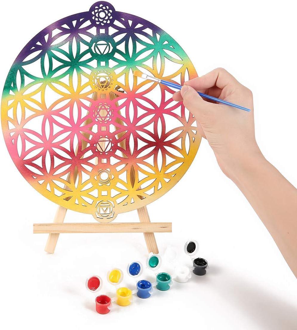 Curious Button Unfinished Wooden Geometry Wall Art Hanging Wall Sculpture Meditation Centerpiece for Home, Living Room, Yoga Wall Art, Wall Decor, Modern Wooden Wall (30 cm) - Haoser